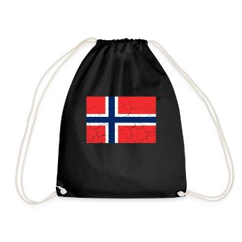 Norwegian flag | Norway, Norge, Norwegian - Drawstring Bag - black - Front