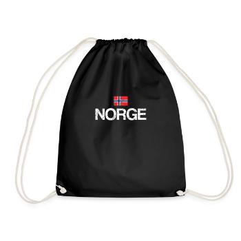 Norwegian flag Norge | Norway, Norwegian - Drawstring Bag - black - Front