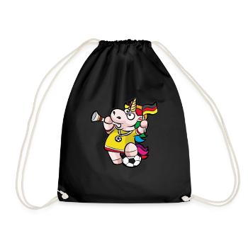 Unicorn soccer fan Germany flag Vuvuzela - Drawstring Bag - black - Front