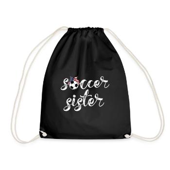 Cooles Soccer Sister Trikot für Sisters of US - Turnbeutel - Schwarz - Vorne