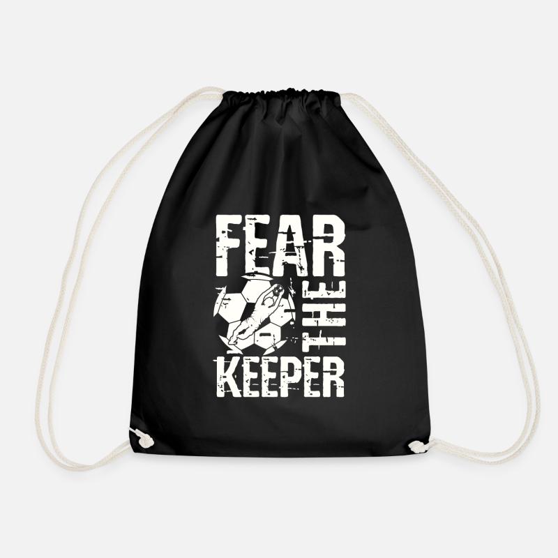 Fear the goalkeeper - Drawstring Bag - black