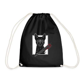 Bouledogue français en colère - Sac de sport léger - noir - Devant