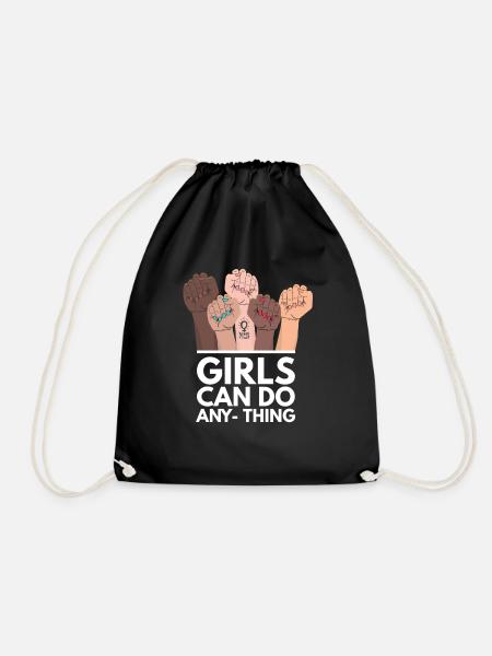 Girls can do Anything Frauenpower Feminismus Frau - Turnbeutel - Schwarz