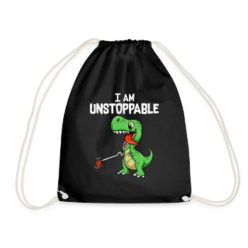 Lustig, ich bin unaufhaltsam TRex Dinosaur Grabber Wortspiel - Turnbeutel - Schwarz - Vorne