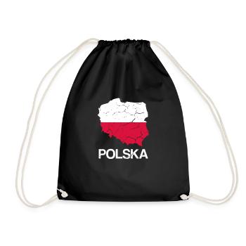 Polska Poland Polish flag Polish - Drawstring Bag - black - Front