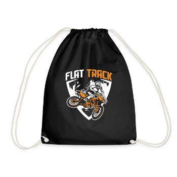 Flat Track - Drawstring Bag - black - Front
