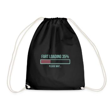 Fart Loading Please Wait! Furz wird geladen Spruch - Turnbeutel - Schwarz - Vorne