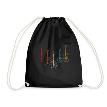 Instrument de musique guitare - Sac de sport léger - noir - Devant
