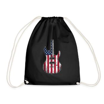 Gitarre USA - Turnbeutel - Schwarz - Vorne