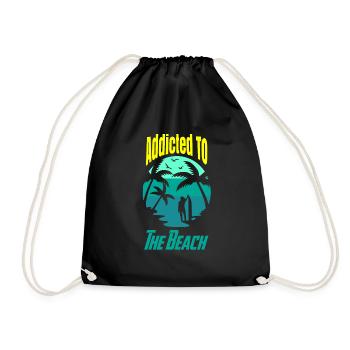 Addicted To The Beach - Drawstring Bag - black - Front