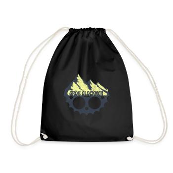 Cycling on the Grossglockner - Drawstring Bag - black - Front
