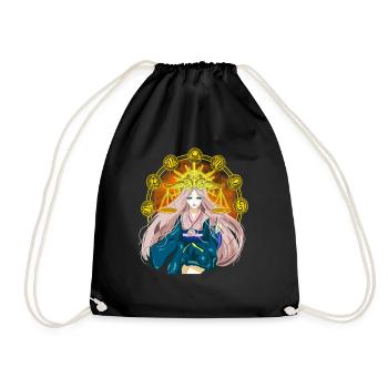 Anime Princess Magical Celestial Manga Girl - Drawstring Bag - black - Front