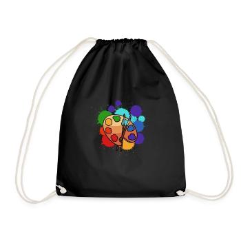 Artist-painter's palette - Drawstring Bag - black - Front