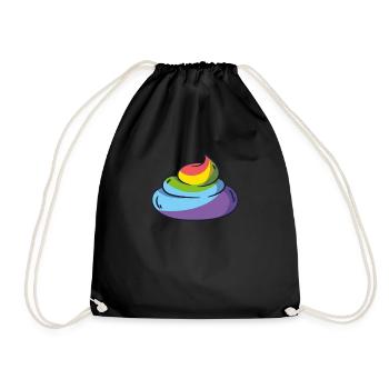 Unicorn heap of feces dumplings AA poop shit - Drawstring Bag - black - Front