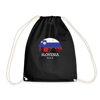 Slovenia - Drawstring Bag - black - Front
