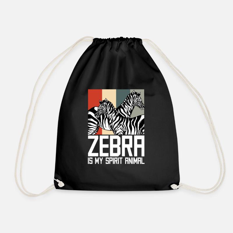 Zebra Geschenkidee - Turnbeutel - Schwarz
