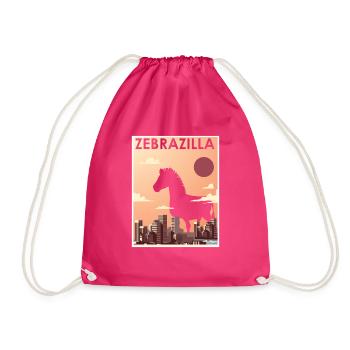 Zebra Gift present Idea - Drawstring Bag - fuchsia - Front