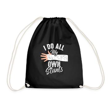 Stunt broken arm bone stuntman - Drawstring Bag - black - Front