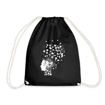 Psychology Rorschach card thought inkblot test - Drawstring Bag - black - Front