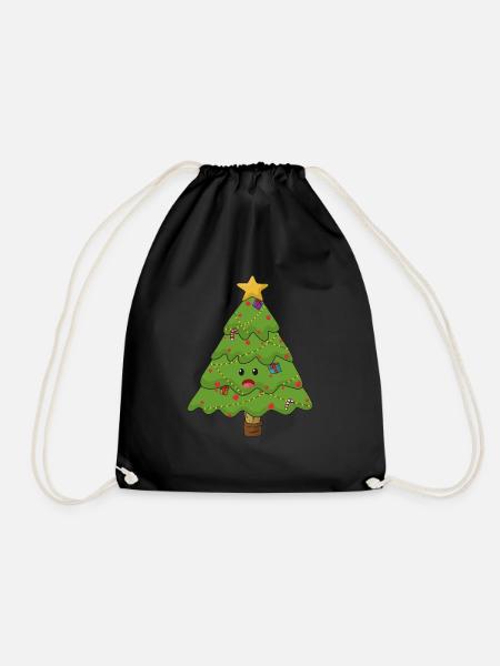 Arbre de Noël amusant avec cadeau star-deco - Sac de sport léger - noir