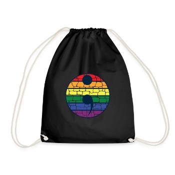 Cadeau de genre LGBT Rainbow Semicolon Gaypride - Sac de sport léger - noir - Devant