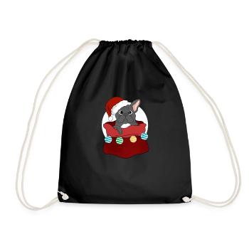 Bouledogue Français aime le cadeau de Noël - Sac de sport léger - noir - Devant