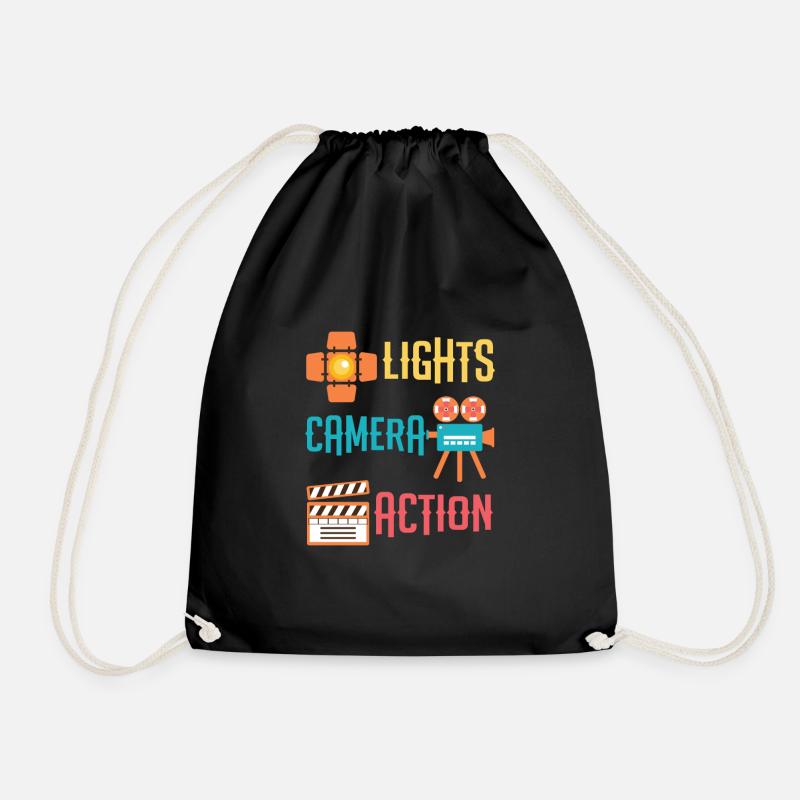 Cool Lights Camera Action Movie oder Regisseur Geschenk - Turnbeutel - Schwarz