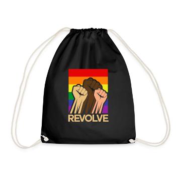 Revolve raise your fist - Drawstring Bag - black - Front