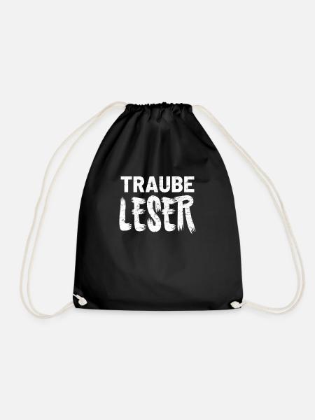 Weinlese Traube Wein - Turnbeutel - Schwarz