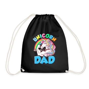 Awesome Einhorn Papa Coole Einhorn Väter - Turnbeutel - Schwarz - Vorne