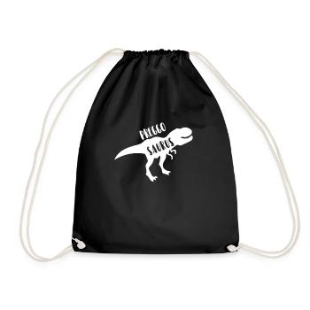 Preggosaurus Rex Werdende Mama Dinosaurier Design - Turnbeutel - Schwarz - Vorne