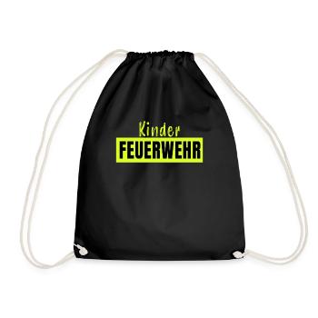 Kinderfeuerwehr Feuerwehr Feuerwehrmann Uniform - Turnbeutel - Schwarz - Vorne