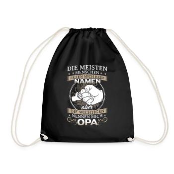 Opa und Enkel Geschenk - Turnbeutel - Schwarz - Vorne