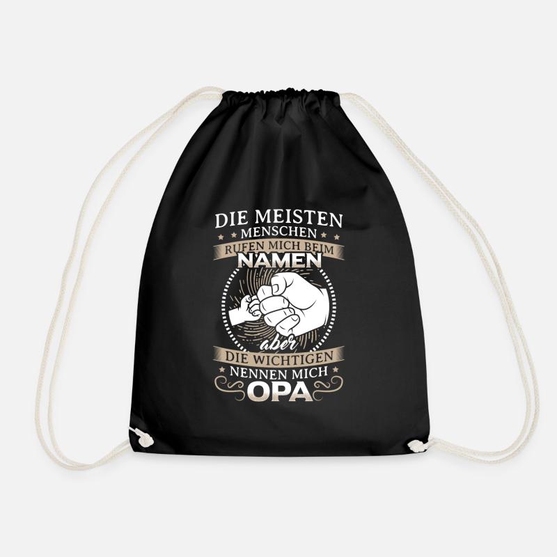 Opa und Enkel Geschenk - Turnbeutel - Schwarz