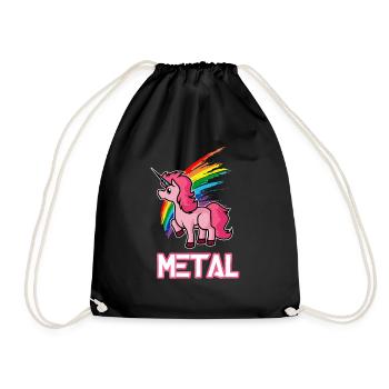 Metal Einhorn - Turnbeutel - Schwarz - Vorne