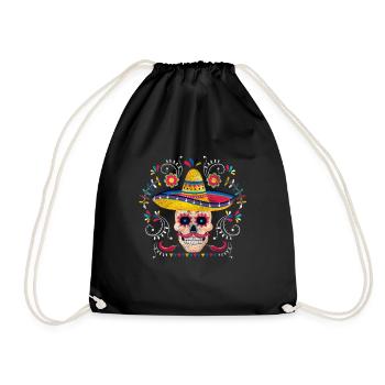 Mexiko Dia de los Muertos - Turnbeutel - Schwarz - Vorne