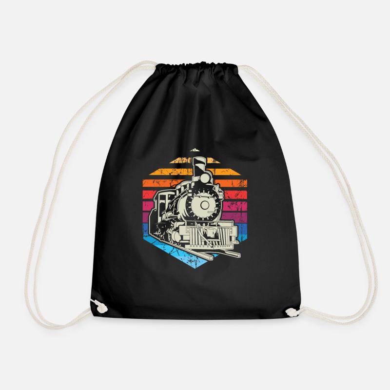 Zug Züge Modeleisenbahn Eisenbahn Geschenk - Turnbeutel - Schwarz