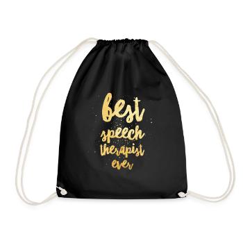 Best Speech Therapist Ever - Drawstring Bag - black - Front