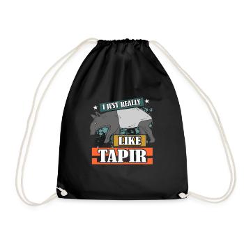 tapir - Drawstring Bag - black - Front