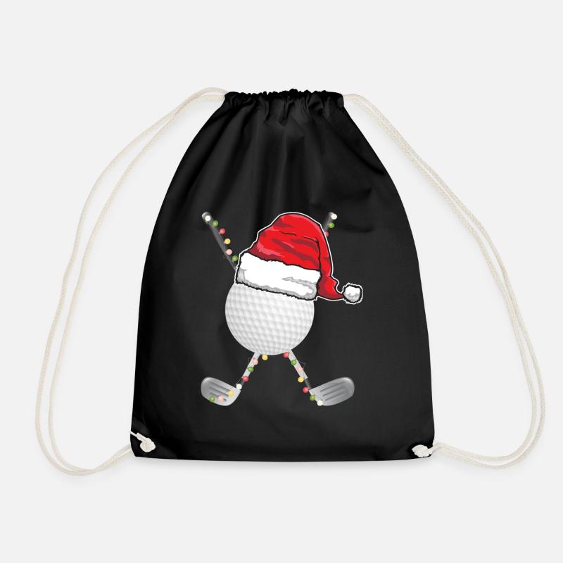 Weihnachts Golf Weihnachtsmann Nikolaus Golfer - Turnbeutel - Schwarz