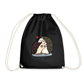 Câlin d'amour de hérisson - Sac de sport léger - noir - Devant