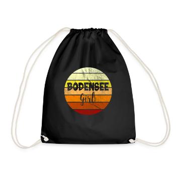 Bodensee Girl retro Geschenk - Turnbeutel - Schwarz - Vorne
