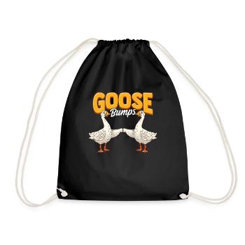 Cute & Funny Goose Bumps Goosebumps Animal Pun - Drawstring Bag - black - Front