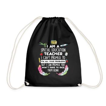 Special Education Teacher Autistic Encouragement Auti - Drawstring Bag - black - Front