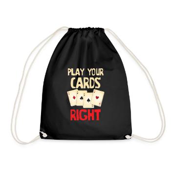 Cool Play Your Cards Right Joueurs de cartes cadeau - Sac de sport léger - noir - Devant