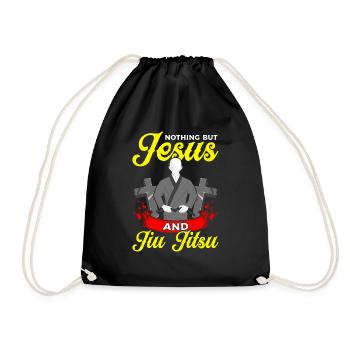Nichts als Jesus und Jiu Jitsu BJJ JiuJitsu - Turnbeutel - Schwarz - Vorne