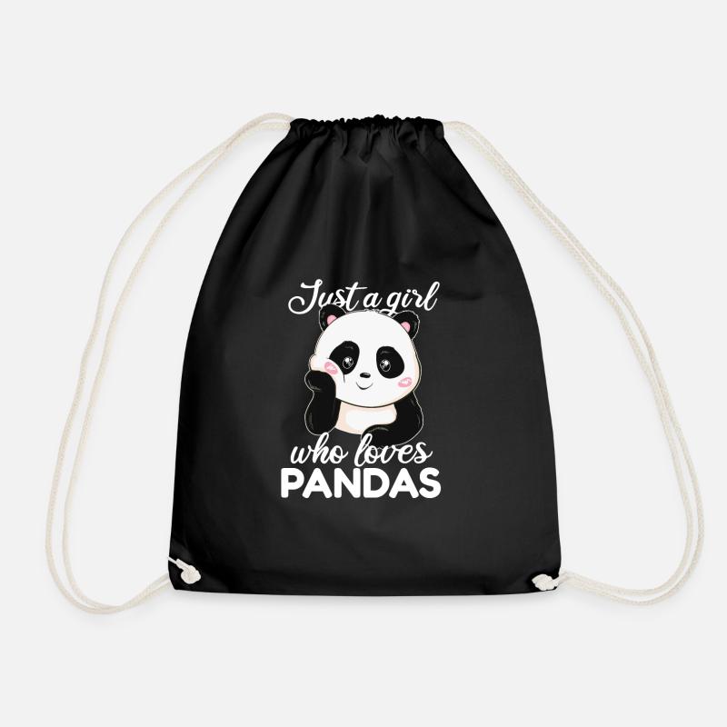 Panda - Turnbeutel - Schwarz