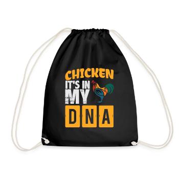Hühner In Meiner DNA! Geschenkidee, Geschenk - Turnbeutel - Schwarz - Vorne