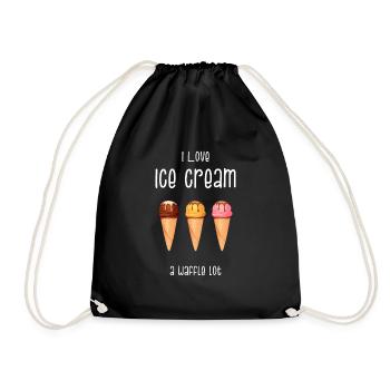 Crème glacée Glacée Soft glacée Gaufre cadeau - Sac de sport léger - noir - Devant