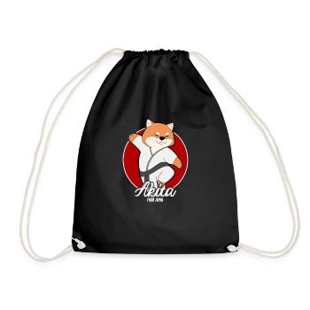 Akita Inu Japanese Dog Karate Gift - Drawstring Bag - black - Front